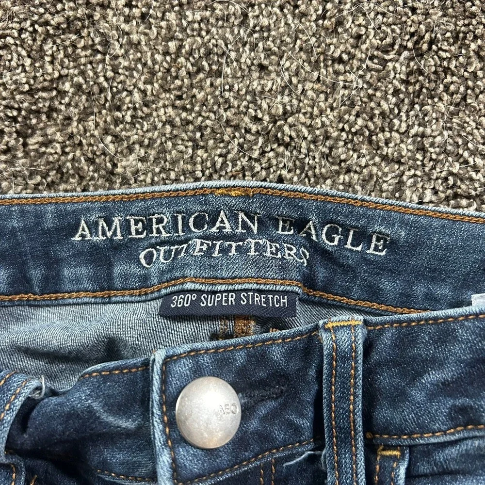 American Eagle Jegging Womens 4 Blue Excellent 360 Super Stretch Distressed